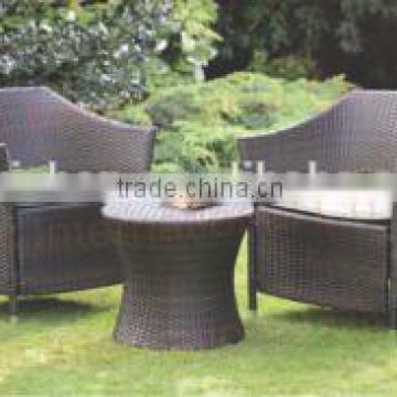 rattan patio set with 1 table and 2 chairs