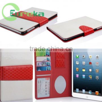Hot selling flip wallet tablet leather cell phone cover for IPad mini
