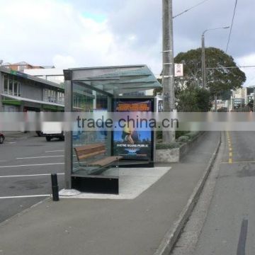 Hot Sale Metal Bus Stop Shelter with LED Light Box in High Quality for City Construction
