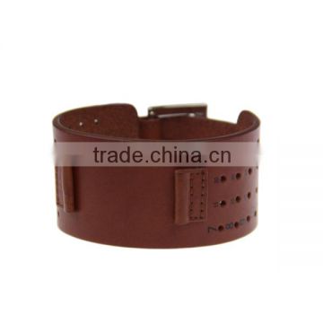Custom wholesale fashion unisex handmade leather wrap bracelets