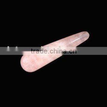 Natural Rose Quartz Crystal Massage Wand