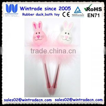 Easter rabbit pen with feather decoration/holiday pens