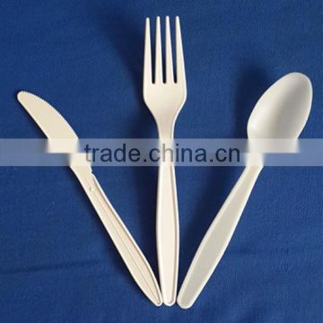 aviation tableware beige ps material plastic cutlery