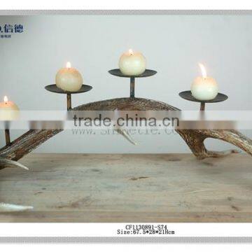 2016new product wholesale polyresin deer antler 4-tier tealigh candle holders china supplier online shopping