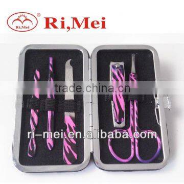 hot sell gliter box zebra print manicure set manufacturer