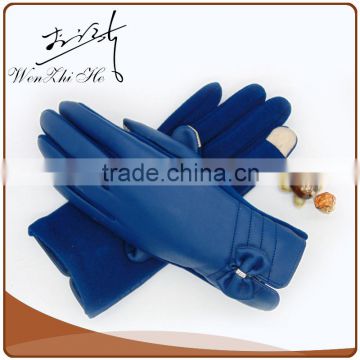 PU Fake Leather Winter Windstopper Gloves For Touch Screen