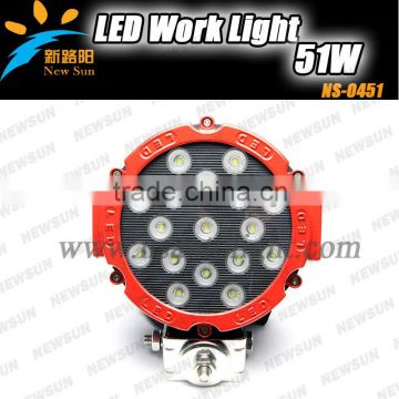 Super Bright 12V 51W Led Work Light in Auto Lighting System for ATV SUV Truck For Jeep Offroad Vehicles