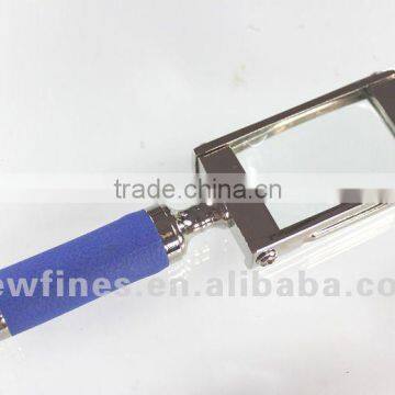 Magnifier,Square metal frame magnifier,rectangle handle magnifier