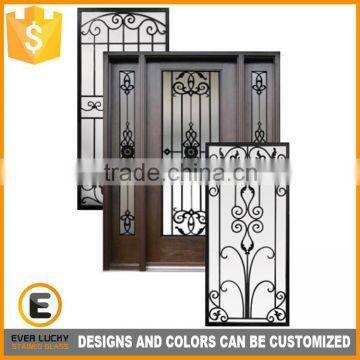 simple color wrought iron door inserts home door