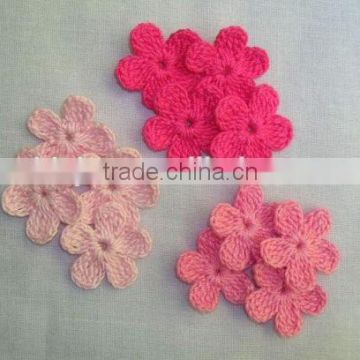 Crochet Pink Flowers Appliques,Embellishment,Cards,Mix,Multicolor