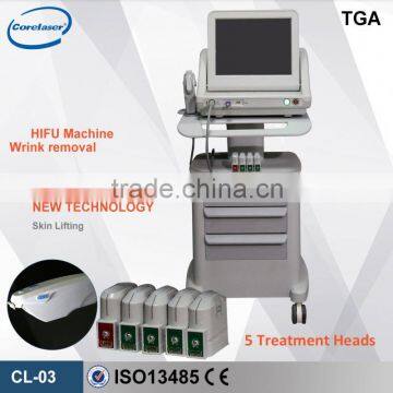 salon use Medical CE portable Ultrasound HIFU for face lift