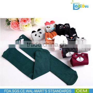 Cartoon knee high children socks wholesale cotton tube fox socks for 3-12 years