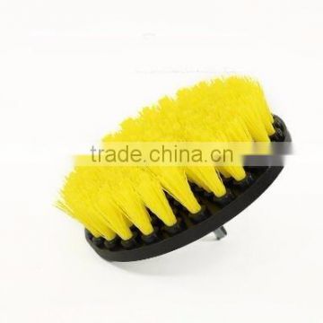 yellow color round wheel drill brush for cleaning as seen the picture