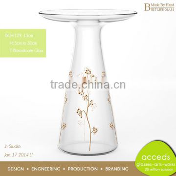 Ti-Borosilicate Cheap Hand Painted Decorative Glass Candle Holder