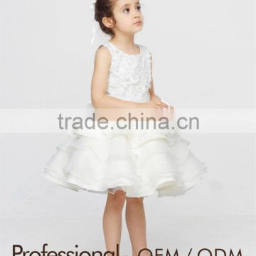 new design girls white lace sleeveless dress custom wedding dress suit
