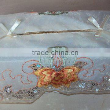 decorative embroidery butterfly tissue box cover