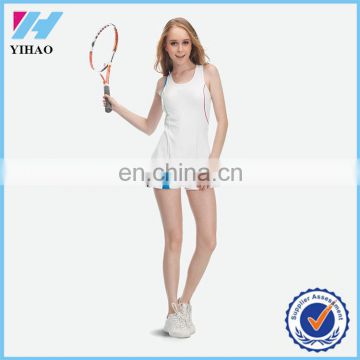 Yihao 2016 dress fashion women fitness gym wear tennis dress custom patchwork tennis clothing