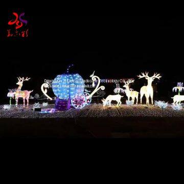 2020 new design reindeer animal 3d  led motif lights