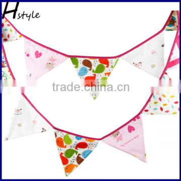 Cartoon Pennants Fabric Flag Party Decoration Banner Bunting for Kids Bedroom PL023