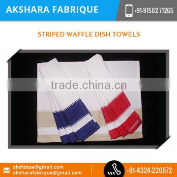 Rectangular Shape Elegant Design Striped Waffle Dish Towels