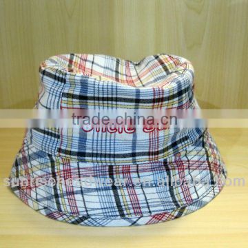 custom high quality check bucket hat