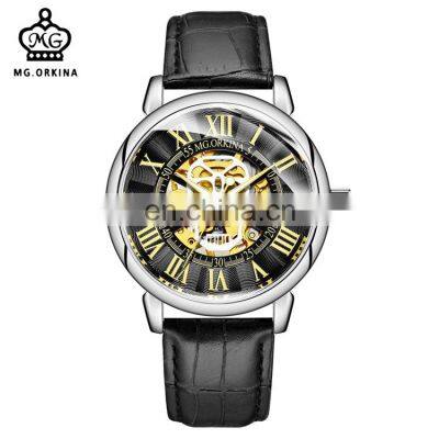 MG.ORKINA MG094 Latest Male Business Watches Fashion Automatic Mechanical Tourbillon Leather Mens Watch