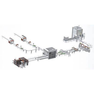 Beverage industrybox and palletizing production line Logistics industrypacking and palletizing linkage line