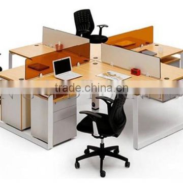 Lastest Office Cross Partition Modern Round 4 Seater Workstation(SZ-WS026)