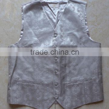 Wholesale White Polyester Woven Wedding Vest
