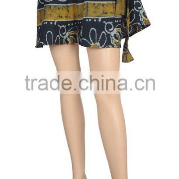 Shop Online Cotton Mini Magic Wrap Skirt At jaipurOnline