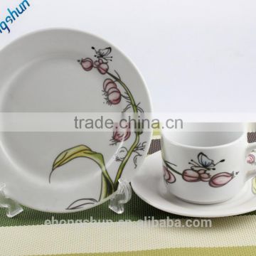 Hot sales 220ml colorful coffee cup plate set can pass SGS test coffee tea porcelain ceramic cups saucers