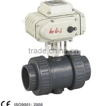 Electric PVC ball valve with actuator