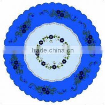 Festival attractive design PVC dining table cover/plastic round table cover