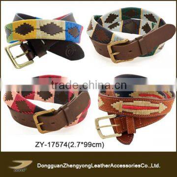 (ZY-17574) indian leather belts,polo belt,needlepoint belt suppliers
