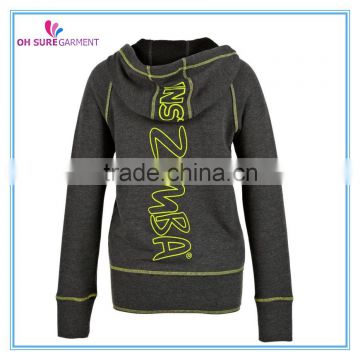 100% cotton custom gym and fitness hoodie for lady