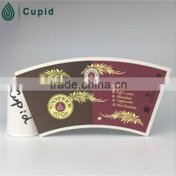 Logo Printed PE Coated Paper Cup Fan For Coffee Cups