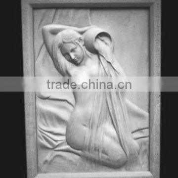 Nude girl stone sculpture relief