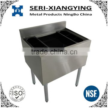 NSF Approval Stainless Steel Drop In Ice Bin with Sliding Cover