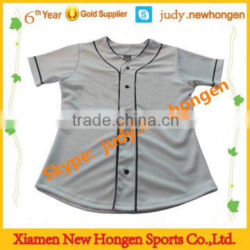 China stylish baseball jersey, plain white sublimated baseball jersey