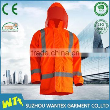 new mens high visibility reflective waterproof raincoat with hood