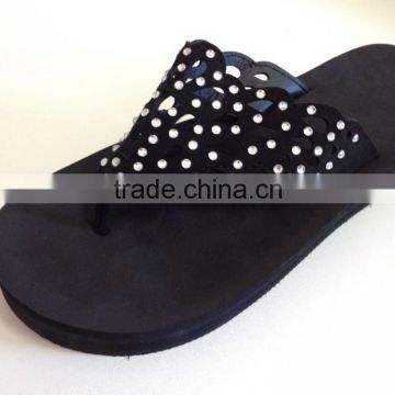 very popular fancy upper for women summer wedge heel sandal