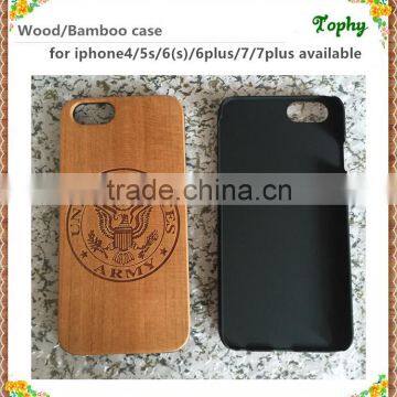 Laser carving custom pattern wood phone case for iPhone, for iphone 6 7 case