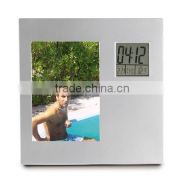 Hot removable photo frame table clock,LCD clock