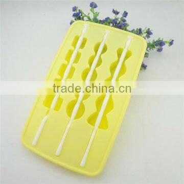 Funny Sugar-coated berry shaped 3 cavity silicone ice tray mold with sticks