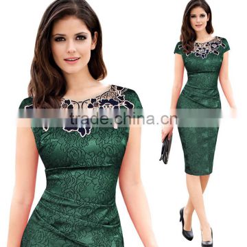 Maxnegio hot sale women fashion bodycon lace embroidery dress