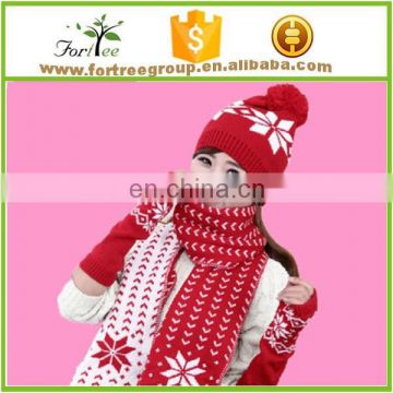 cashmere knitted winter scarf hat glove set