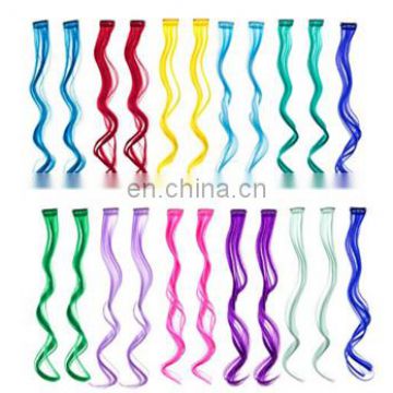 Colorful Straight Hair Extension Clip On In Hair Extension