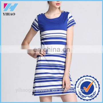 Yihao Custom Womens Casual Activewear Short Sleeve O-neck Sports Tennis Dress Wholesale 2015