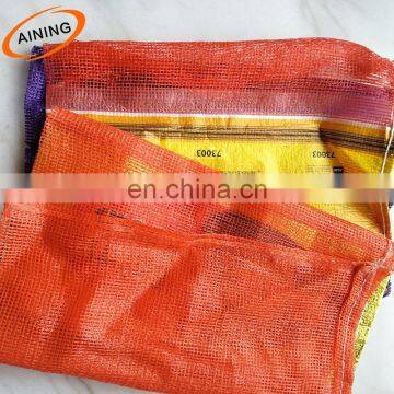 PP material leno vegetable Onions mesh bags with label