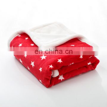 Ultra Soft Two Layers Thick Stars Pattern Microplush Flannel Fleece Blanket for Baby Kids
